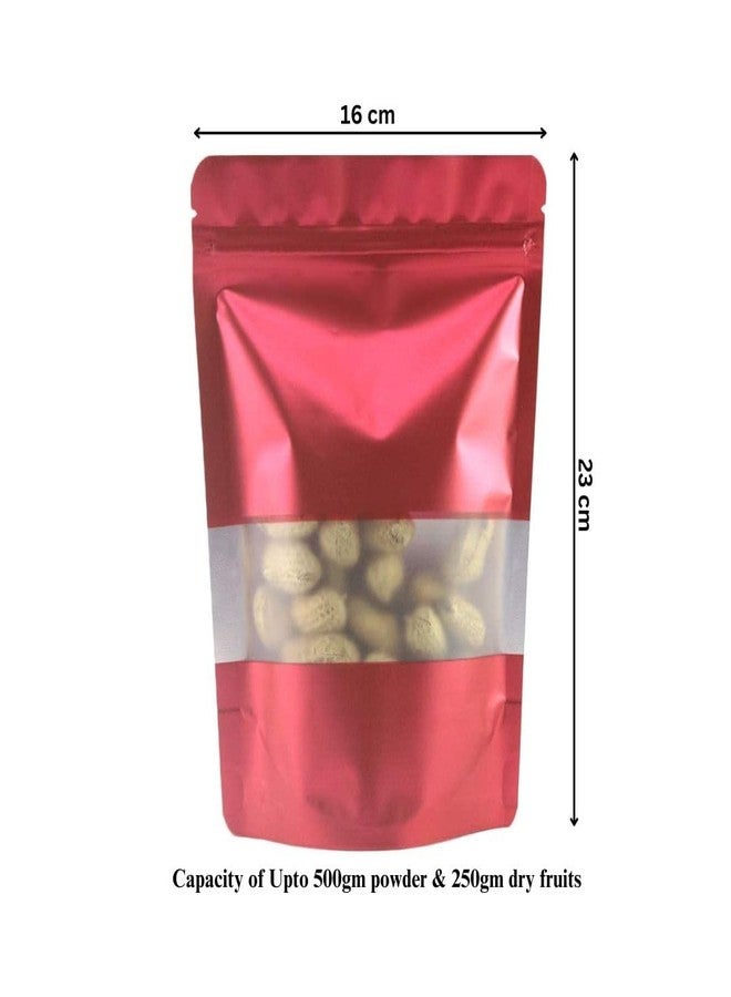 DEERA Matte Red Ziplock Stand Up Pouch 160x230mm Pack of 25 - Image 2